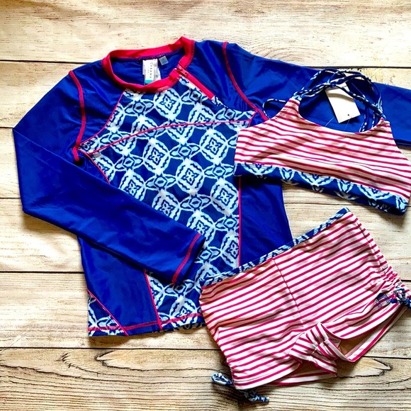 Cabana Life Girls 3 Piece Swim Set - Picture 1 of 8